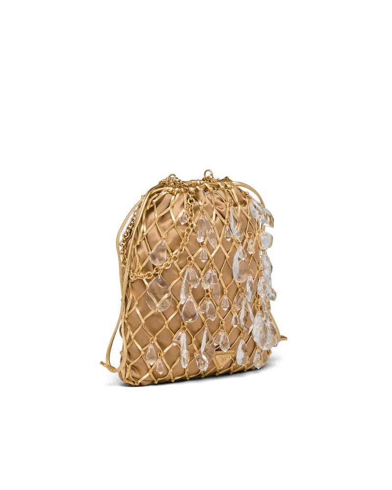 Prada Leather Mesh and Satin Clutch