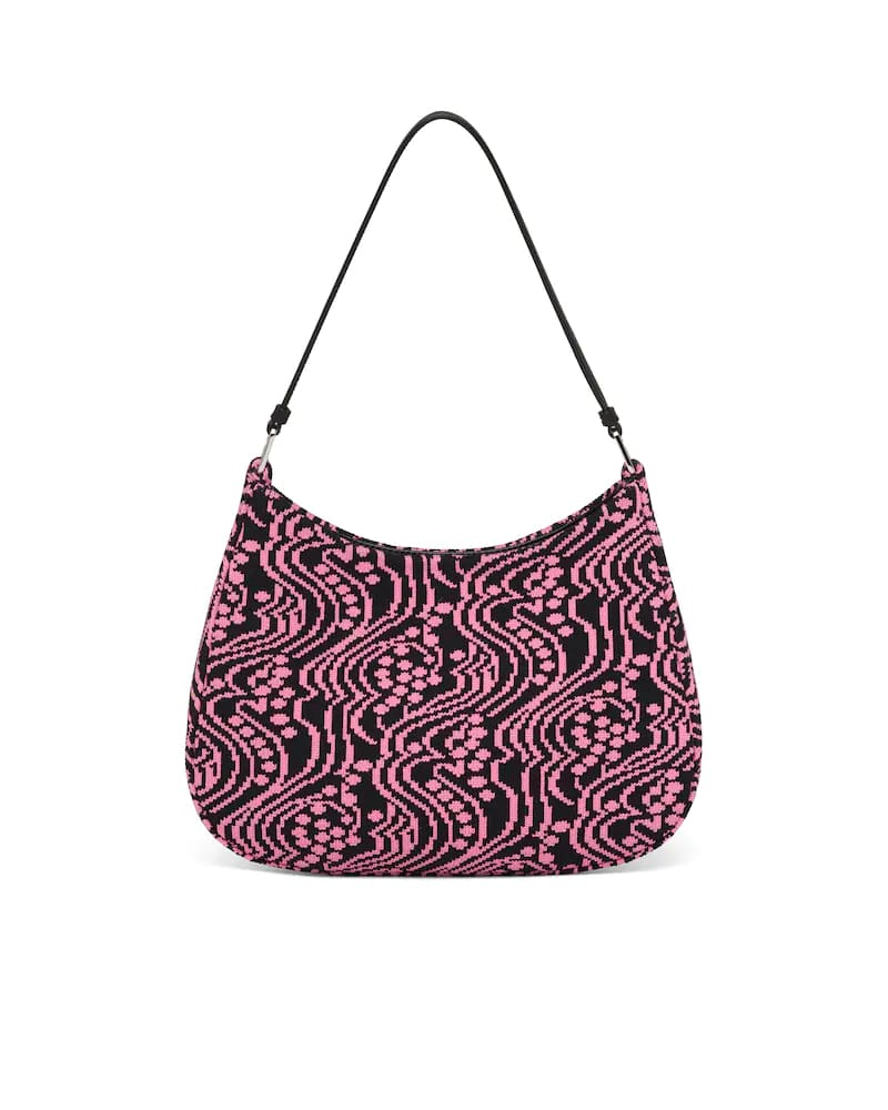 Prada Cleo Jacquard Knit and Leather Bag