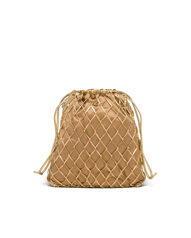 Prada Leather Mesh and Satin Clutch