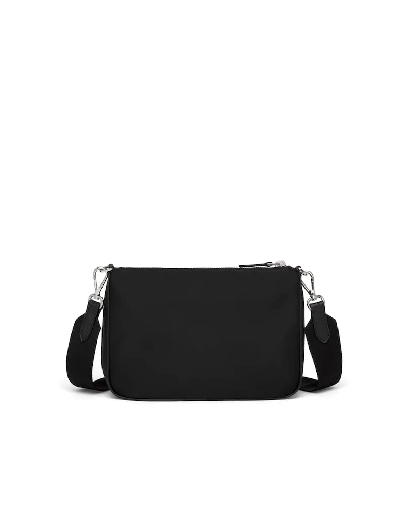 Re-nylon and Saffiano Leather Shoulder Bag