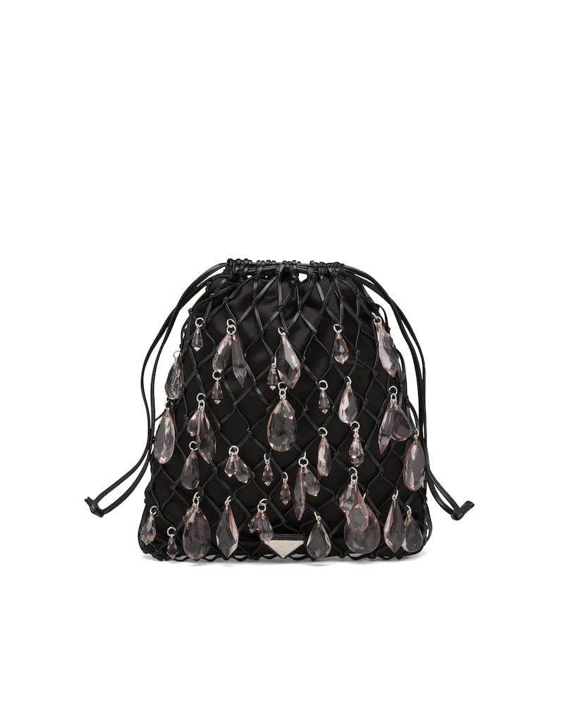 Prada Leather Mesh and Satin Clutch