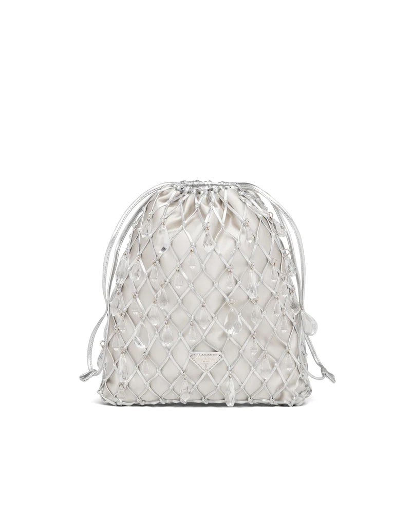 Prada Leather Mesh and Satin Clutch