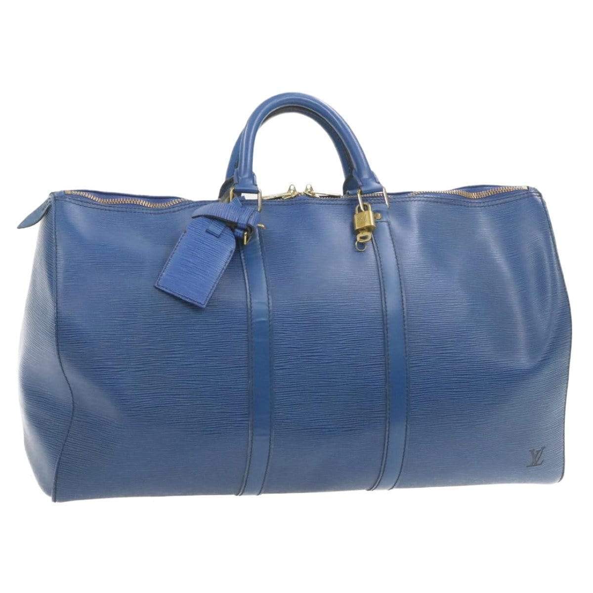 LOUIS VUITTON Epi Keepall 50 Boston Bag Blue VI0990 - Cap N Wrap