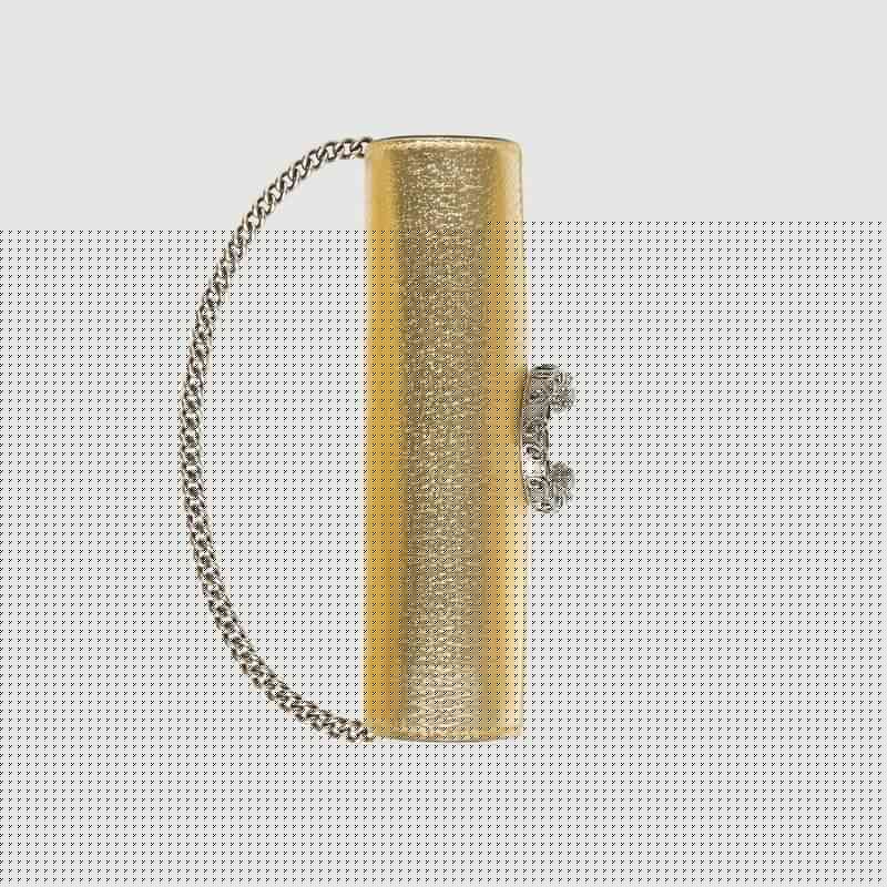Dionysus super mini bag Gold lamé leather