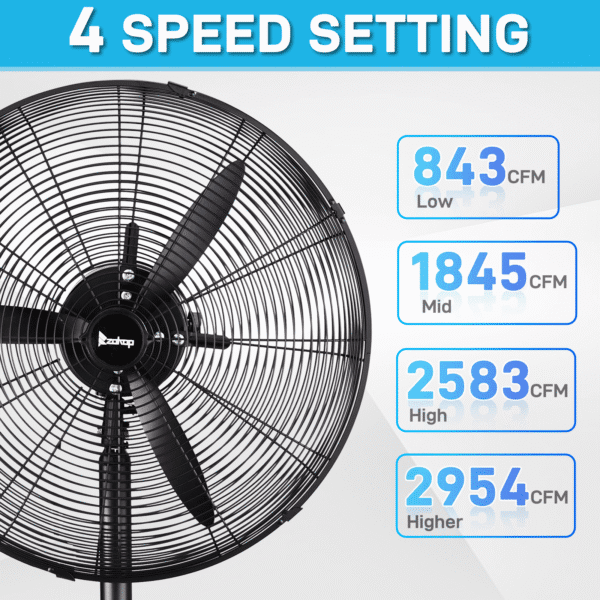 US MFJ-E50 Electric Fan, 20 Inches, Three-leaf Aluminum Fan, Industrial Floor Fan - Image 8