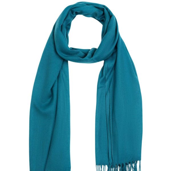 Luxily Teal Dyed Woolen Shawl - Image 2