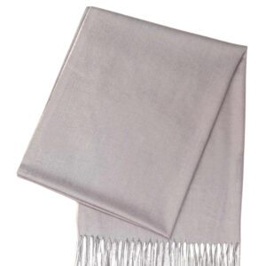 Luxily Light Grey Two Tone Woolen Shawl