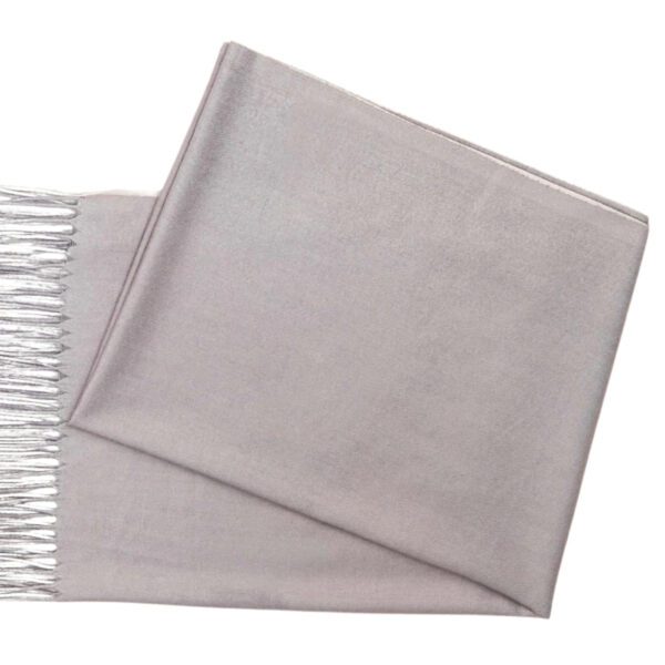 Luxily Light Grey Two Tone Woolen Shawl - Image 4
