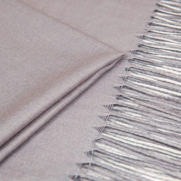 Luxily Light Grey Two Tone Woolen Shawl - Image 3