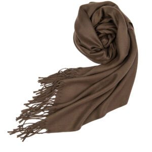 Luxily Deep Brown Dyed Woolen Shawl