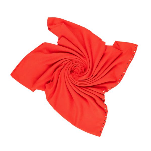 Luxily Red Embellished Woolen Shawl - Image 3
