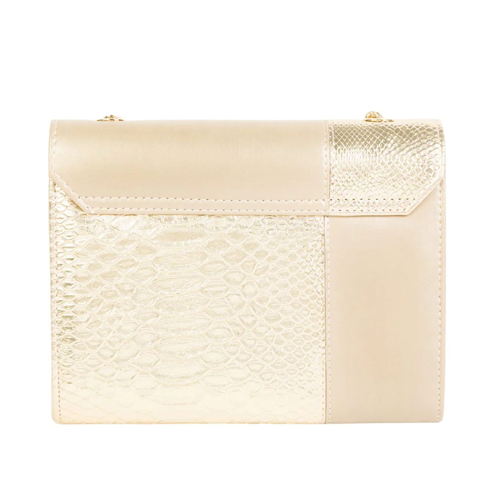 Luxily Light Gold Two-tone Casual Clutch - Image 2