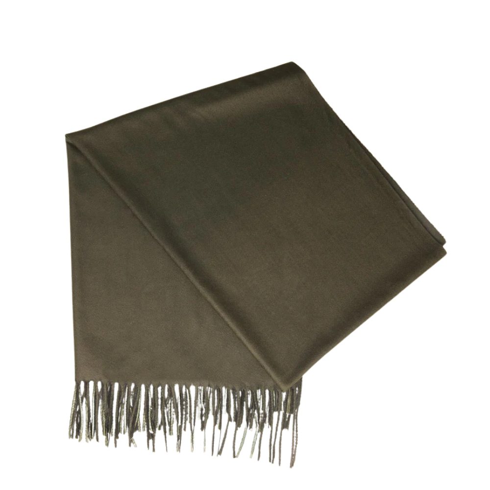 Luxily Dark Olive Two Tone Woolen Shawl - Image 4
