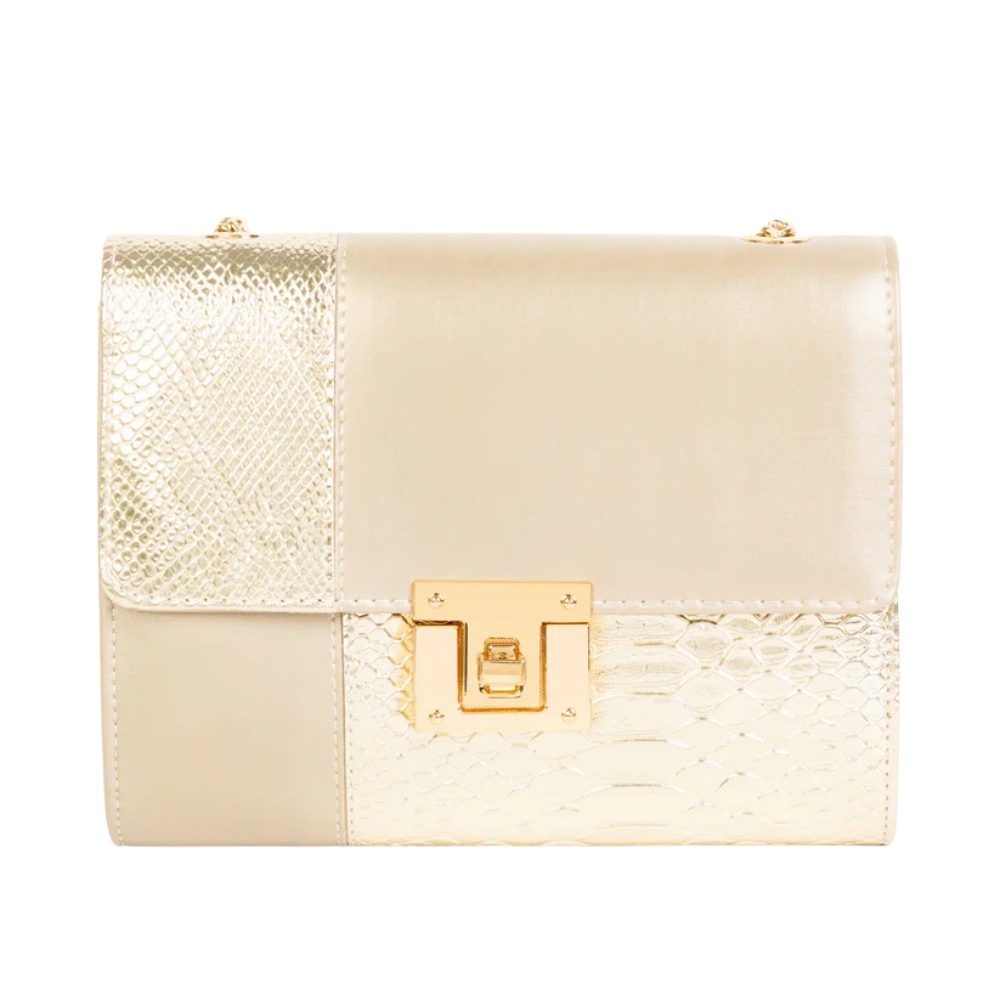 Luxily Light Gold Two-tone Casual Clutch - Image 3