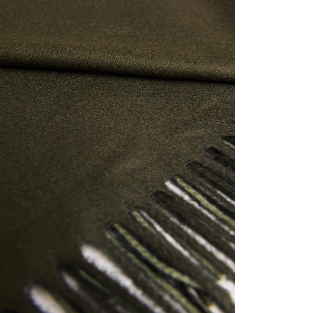 Luxily Dark Olive Two Tone Woolen Shawl - Image 3
