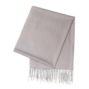 Luxily Light Grey Two Tone Woolen Shawl