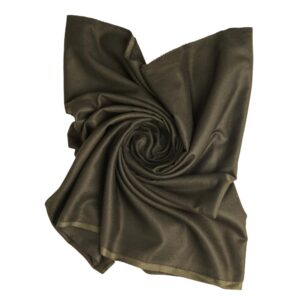 Luxily Dark Olive Two Tone Woolen Shawl