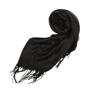 Luxily Black Dyed Woolen Shawl