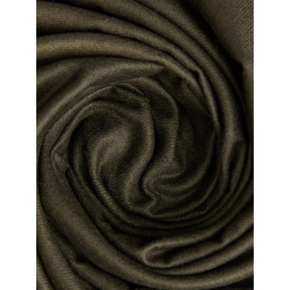 Luxily Dark Olive Two Tone Woolen Shawl - Image 2