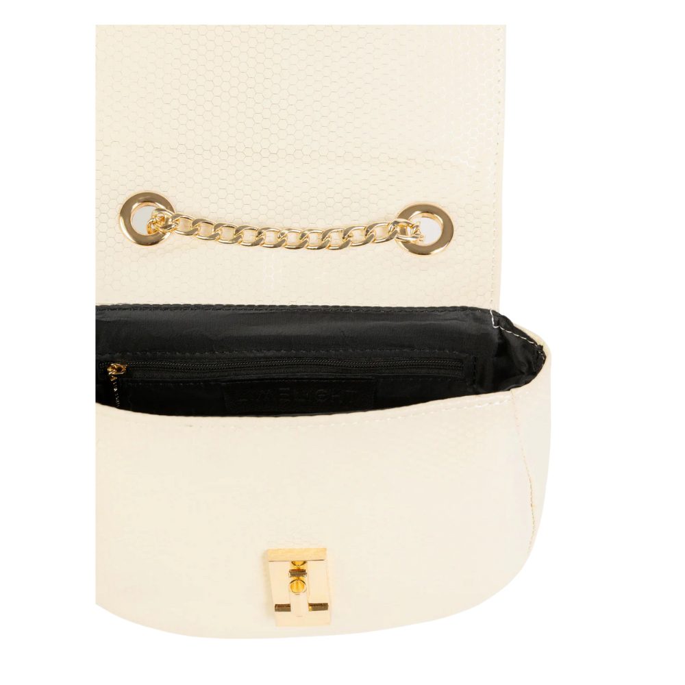 Luxily Off White Textured Saddle Clutch - Image 4