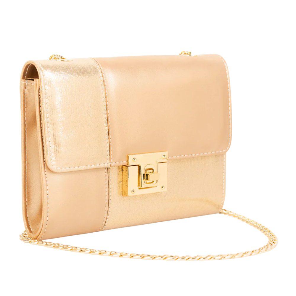 Luxily Rose Gold Two-tone Casual Clutch