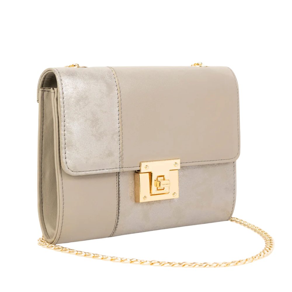 Luxily Grey Two-tone Casual Clutch
